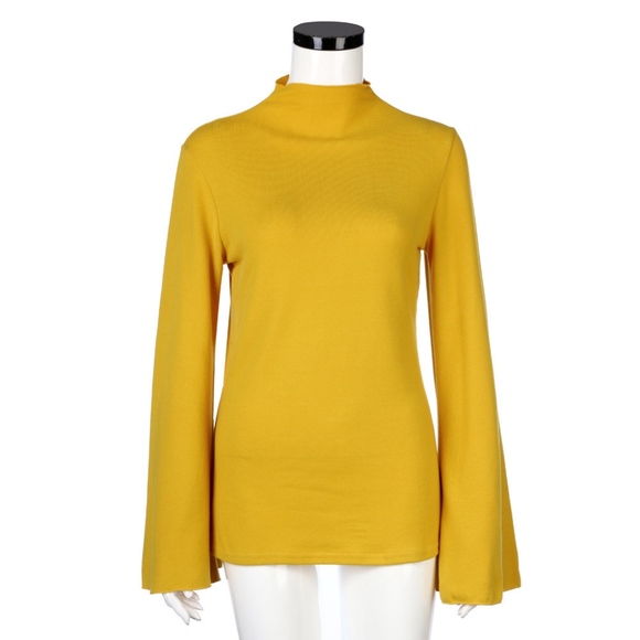NWOT Bell Sleeve Yellow Tops - Picture 4 of 5